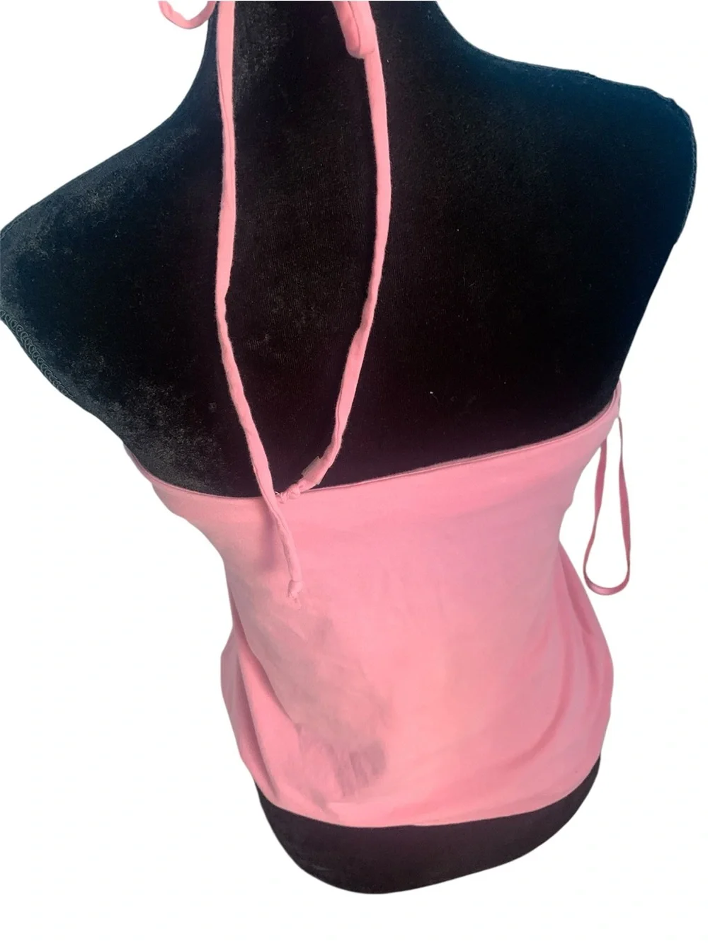 VTG Y2K Pink Stretch Banana Republic Halter Top Gold Hardware Size M